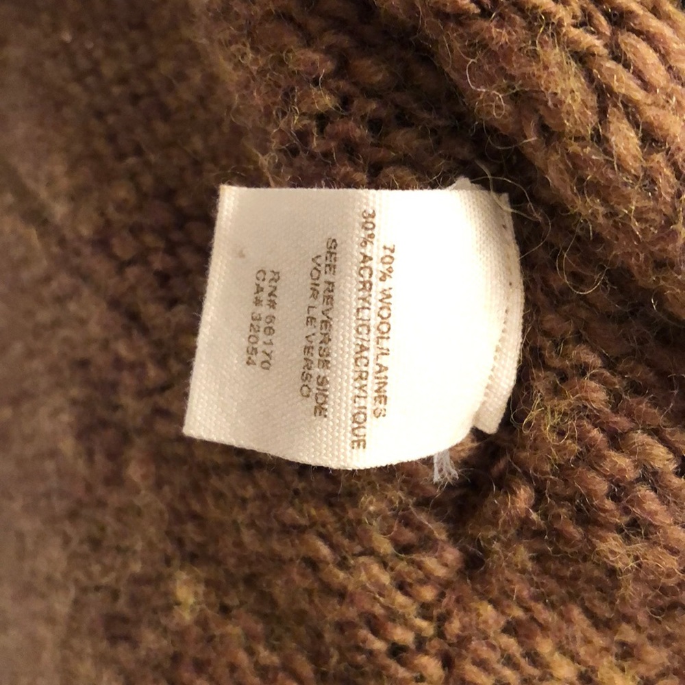 Free People Wool Brown Button Long Sleeve Sweater - Picture 5 of 9